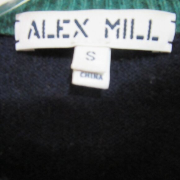 ALEX MILL Colorblock Cardigan Multicolor S Long Sleeve Merino Wool Sweater - Picture 2 of 4